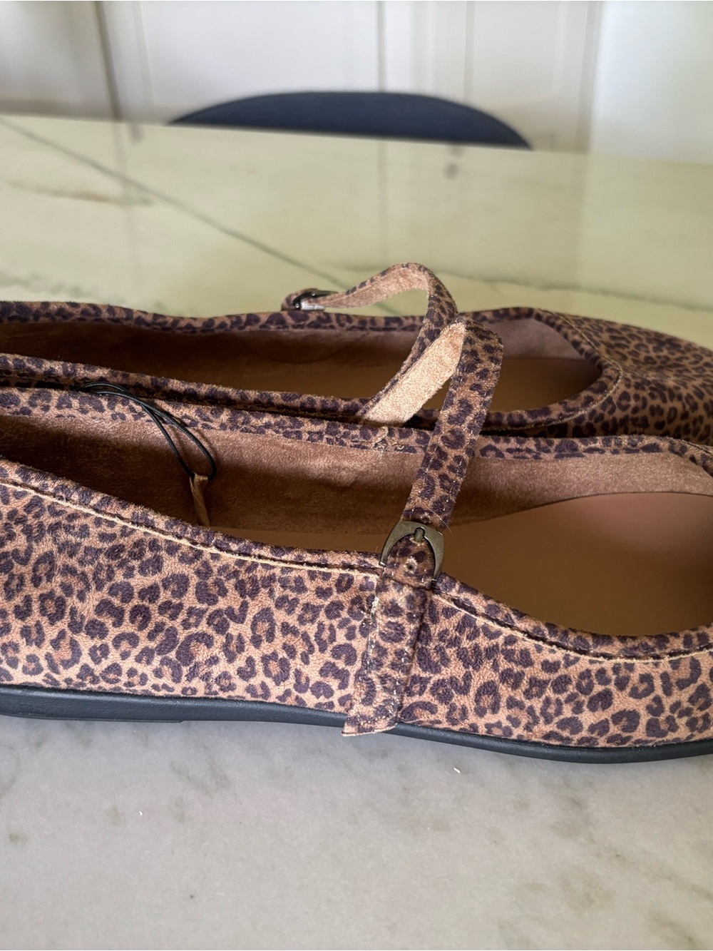 Aerosoles Leopard Print Mary Jane Flats Buckle Strap Size 12 - Picture 3 of 6